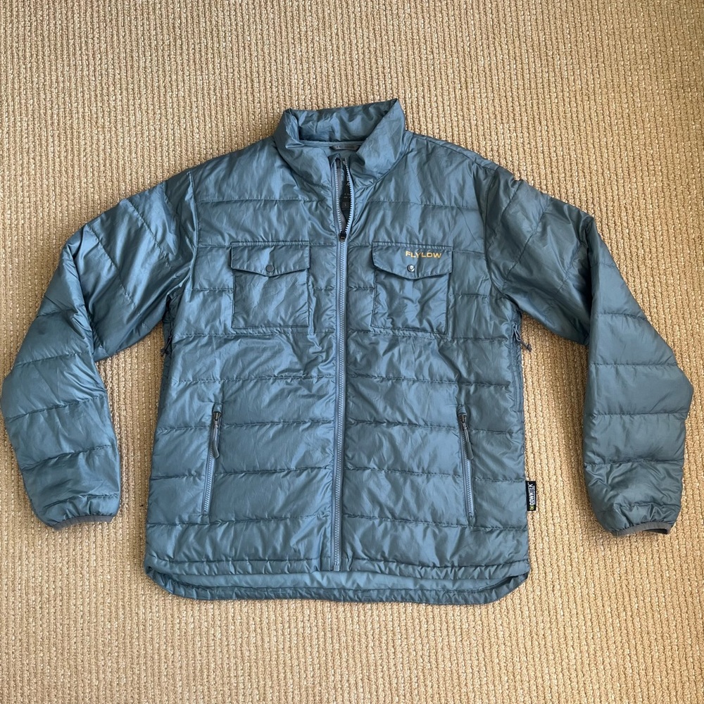 Flylow Mens Grey insulated Light weight Packable puffer Jacket  Coat SZ SMALL